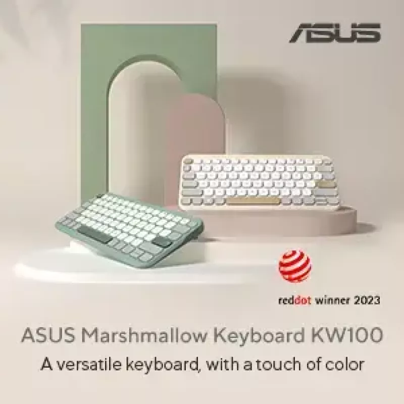 ASUS KW100 /GN/GE/81 belaidė klaviatūra Bluetooth QWERTZ Žalia, Šviesiai žalia