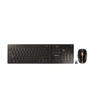 CHERRY DW 9000 SLIM belaidis klaviatūros ir pelės rinkinys, RF + Bluetooth, QWERTY US English, juoda