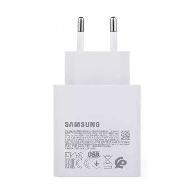 Samsung 65W PD USB-C TA865W Baltas – 65 W PD USB-C greitas įkroviklis
