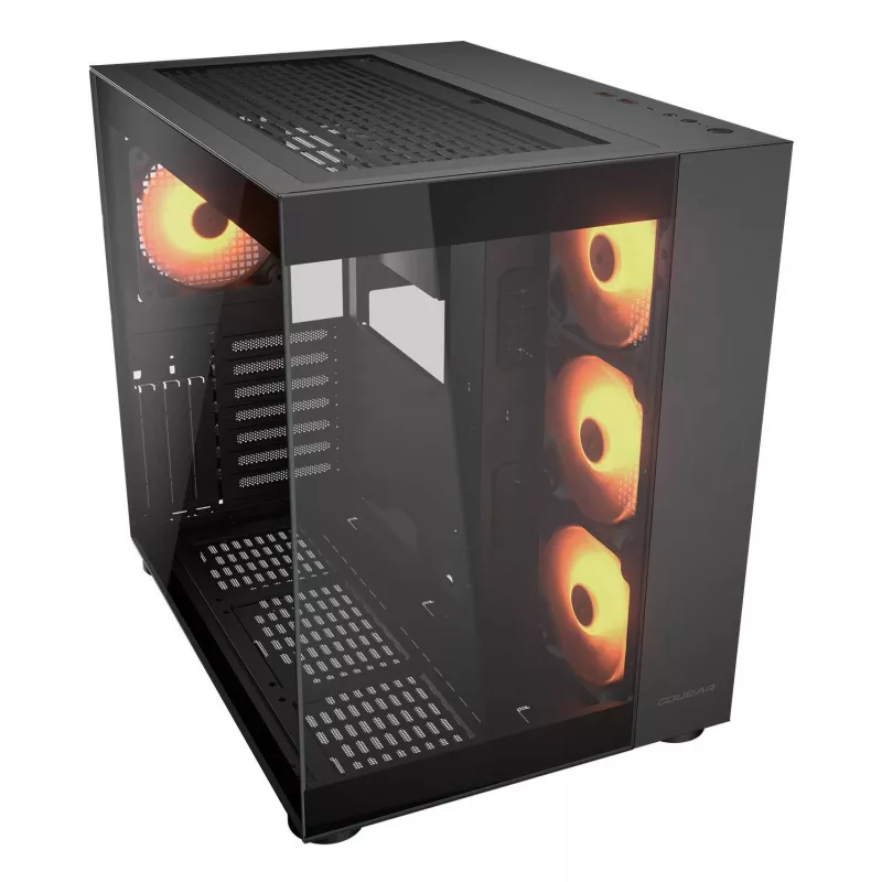 COUGAR FV150 ARGB juodas PC Midi Tower korpusas, ATX/MicroATX/Mini-ITX, 3x120mm priekyje + 1x120mm gale, 2x3.5 colio ir 2x2.5 colio vietos