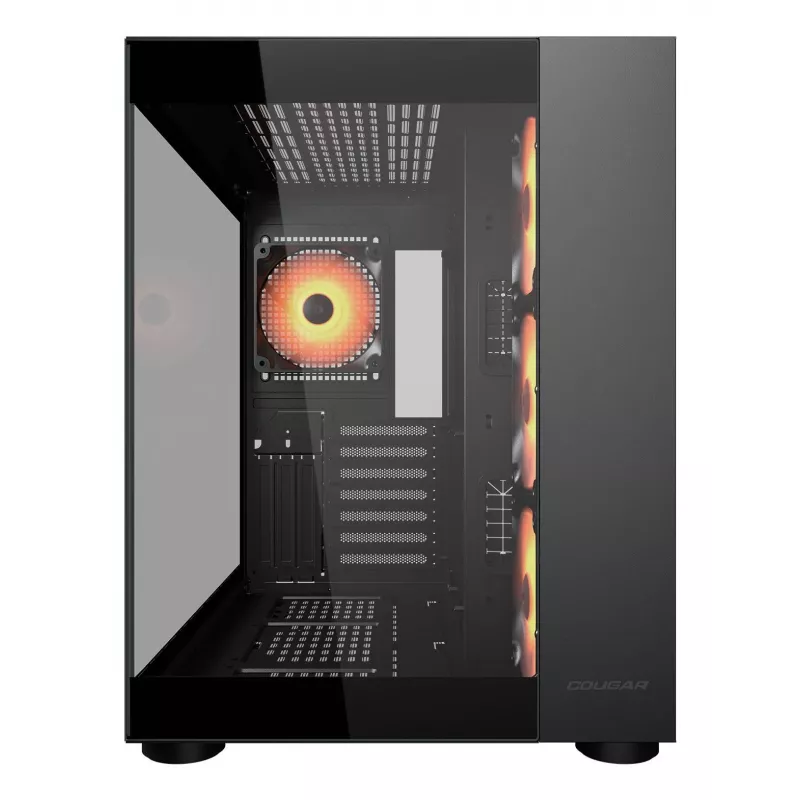 COUGAR FV150 ARGB juodas PC Midi Tower korpusas, ATX/MicroATX/Mini-ITX, 3x120mm priekyje + 1x120mm gale, 2x3.5 colio ir 2x2.5 colio vietos
