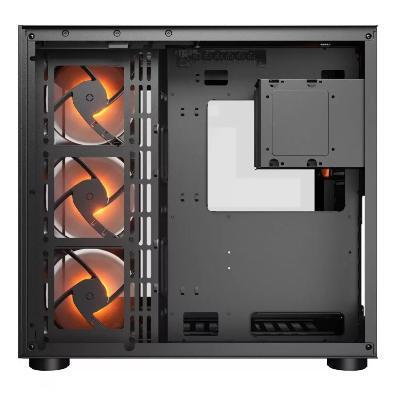 COUGAR FV150 ARGB juodas PC Midi Tower korpusas, ATX/MicroATX/Mini-ITX, 3x120mm priekyje + 1x120mm gale, 2x3.5 colio ir 2x2.5 colio vietos