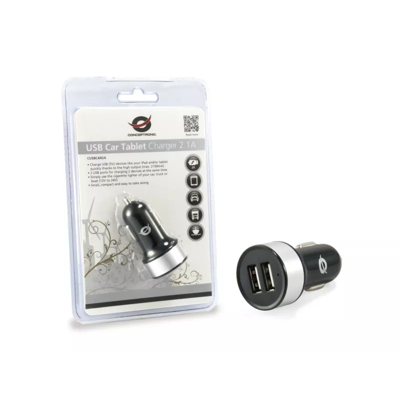 Automobilinis USB įkroviklis Conceptronic CUSBCAR2A 2 prievadai 2,1A