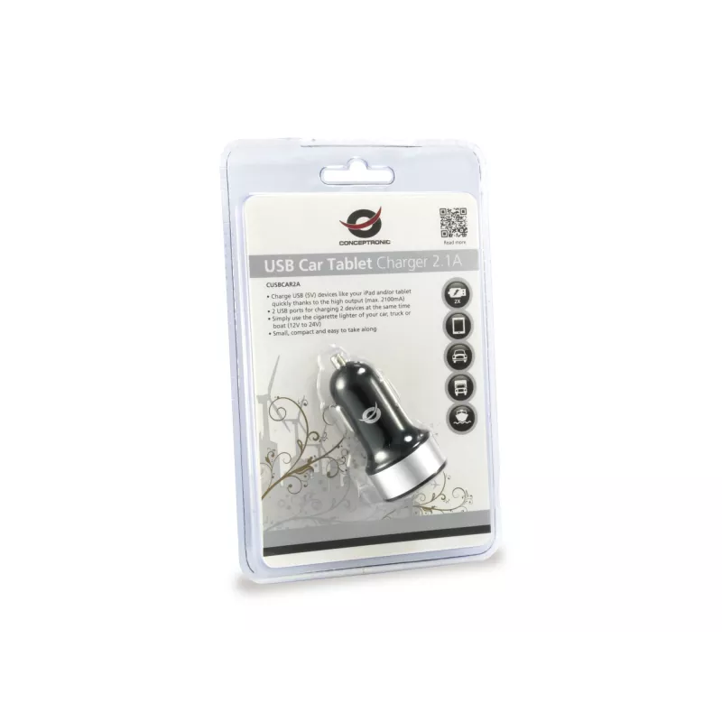 Automobilinis USB įkroviklis Conceptronic CUSBCAR2A 2 prievadai 2,1A