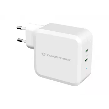 Conceptronic ALTHEA 2 prievadų 100W GaN USB-C PD įkroviklis, vidaus, AC, 5 V, 5 A, Baltas