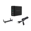 Conceptronic OZUL 4 prievadų 65W USB PD stalinis įkroviklis, vidaus, AC, 5 V, juodas