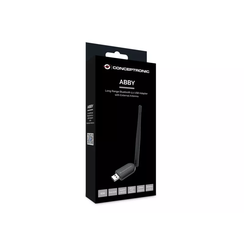 Conceptronic ABBY07B ilgo nuotolio Bluetooth 5.1 USB adapteris su išorine antena