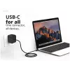 Conceptronic OZUL04BE 67W GaN USB PD įkroviklis su integruotu USB-C laidu