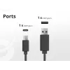 Conceptronic 2 prievadų 20W GaN USB PD įkroviklis, USB-C x 1, USB-A x 1, QC 3.0, PPS