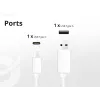 Conceptronic 2 prievadų 33W GaN USB PD įkroviklis su 3-in-1 įkrovimo kabeliu, USB-C x 1, USB-A x 1, QC 3.0, PPS