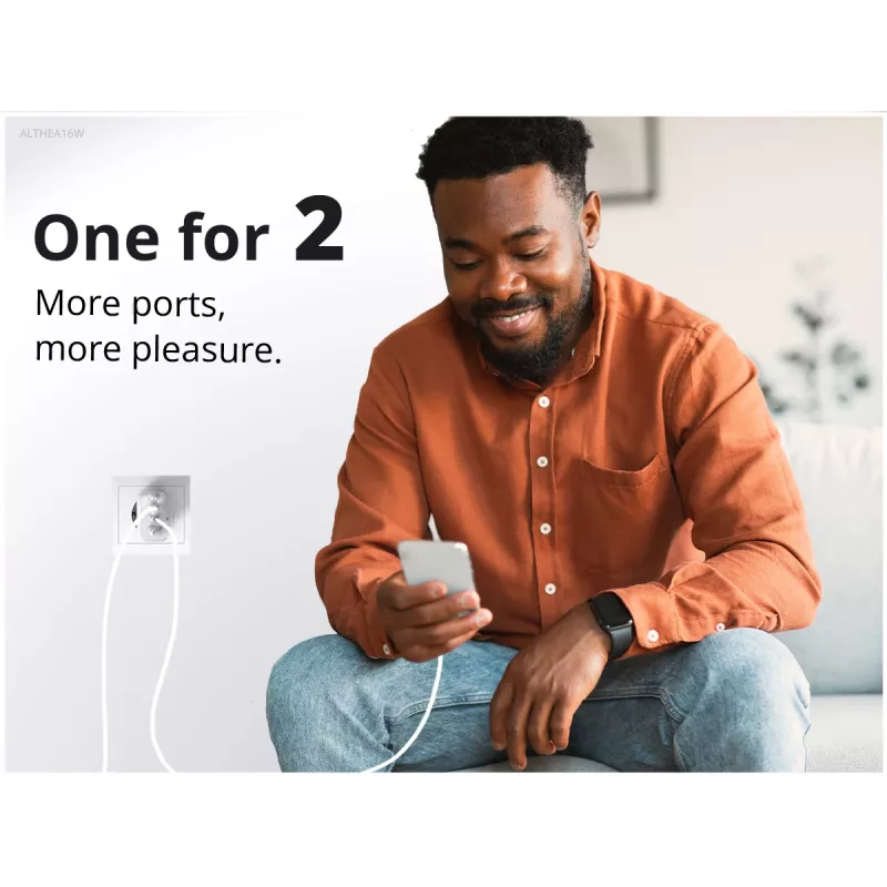 Conceptronic 2 prievadų 33W GaN USB PD įkroviklis su 3-in-1 įkrovimo kabeliu, USB-C x 1, USB-A x 1, QC 3.0, PPS