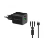 Conceptronic 2 prievadų 33W GaN USB PD įkroviklis su 3-in-1 kabeliu, USB-C x 1, USB-A x 1, QC 3.0, PPS
