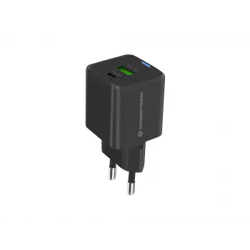 Conceptronic 2 prievadų 33W GaN USB PD įkroviklis su 3-in-1 kabeliu, USB-C x 1, USB-A x 1, QC 3.0, PPS