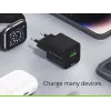 Conceptronic 2 prievadų 33W GaN USB PD įkroviklis su 3-in-1 kabeliu, USB-C x 1, USB-A x 1, QC 3.0, PPS