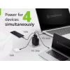Conceptronic 4 prievadų 100W GaN USB PD įkroviklis su USB-C įkrovimo laidu, USB-C x 3, USB-A x 1, QC 3.0, PPS