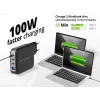 Conceptronic 4 prievadų 100W GaN USB PD įkroviklis su USB-C įkrovimo laidu, USB-C x 3, USB-A x 1, QC 3.0, PPS