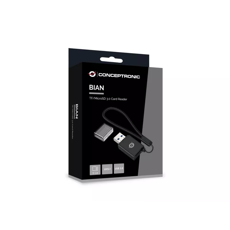 Conceptronic BIAN07B TF/MicroSD 3.0 kortelių skaitytuvas, UHS-I, USB 3.0, 5Gbps