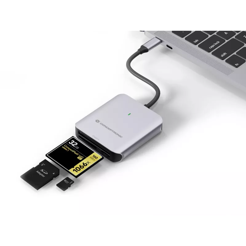 Conceptronic BIAN09G 3-in-1 kortelių skaitytuvas USB 3.2 Gen 2, CFast 2.0, SD TF/MicroSD 4.0, UHS-II