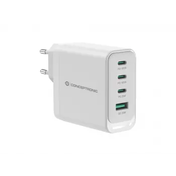 Conceptronic ALTHEA22W100 4 prievadų 100W GaN USB PD įkroviklis, USB-C x 3, USB-A x 1, QC 3.0, PPS, PD 3.0