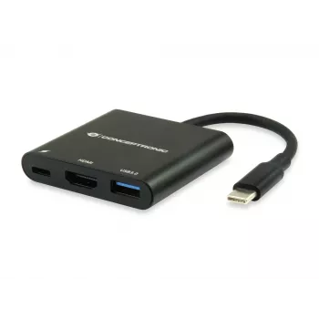 Conceptronic DONN01B nešiojamojo kompiuterio dokas / prievadų replikatorius USB 3.2 Gen 1 (3.1 Gen 1) Type-C juodas