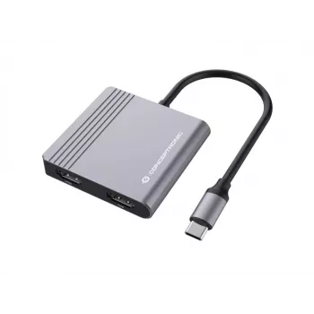 Conceptronic DONN13G nešiojamojo kompiuterio dokas / prievadų plėtinys, laidinis USB 3.2 Gen 1 (3.1 Gen 1) Type-C, pilka