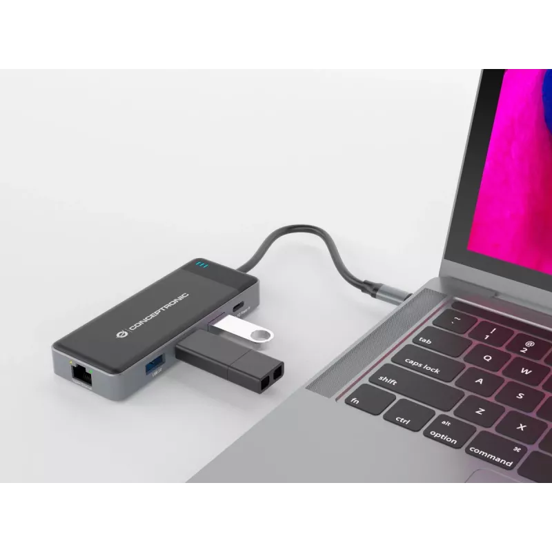 Conceptronic DONN14G nešiojamojo kompiuterio dokų stotelė / prievadų plėtiklis, laidinis USB 3.2 Gen 1 (3.1 Gen 1) Type-C, pilka