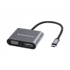 Conceptronic DONN16G 4-in-1 USB-C stotelė su HDMI ir VGA, pilka, 100W, 4K Ultra HD