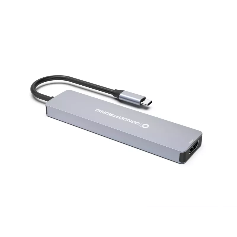 Conceptronic DONN19G 7-in-1 USB 3.2 Gen 1 dokų stotelė, HDMI, USB-A 3.0 x 3, SD, TF/MicroSD, 100W USB PD