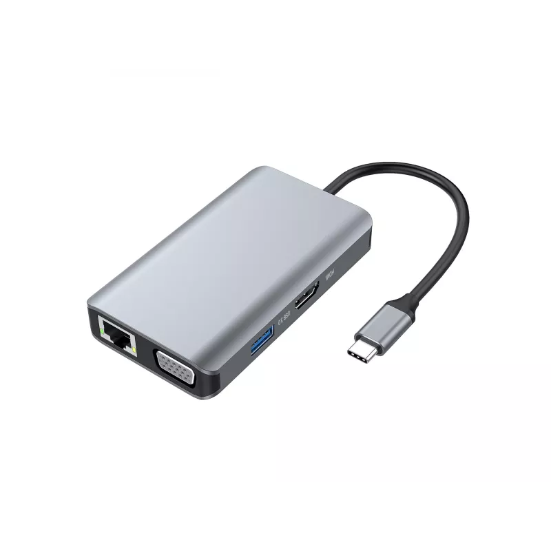 Conceptronic DONN21G nešiojamojo kompiuterio dokas / prievadų plėtiklis, laidinis USB 3.2 Gen 1 (3.1 Gen 1) Type-C, pilkas
