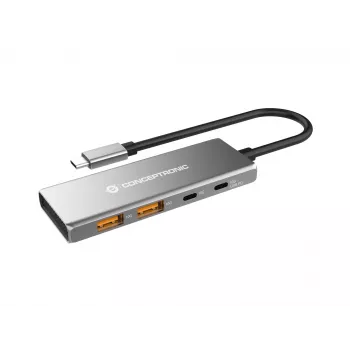 Conceptronic HUBBIES15G USB 3.2 Gen 2 tipo C 4 prievadų USB-A šakotuvas, 10 Gbit/s, pilka
