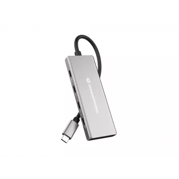 Conceptronic HUBBIES17G USB 3.2 Gen 2 tipo C 7 prievadų USB šakotuvas, pilka spalva