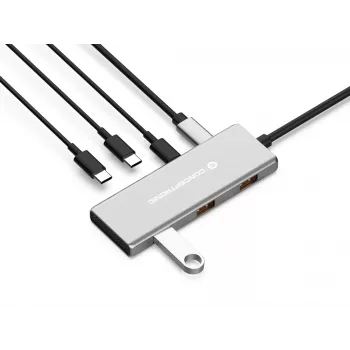 Conceptronic HUBBIES17G USB 3.2 Gen 2 tipo C 7 prievadų USB šakotuvas, pilka spalva
