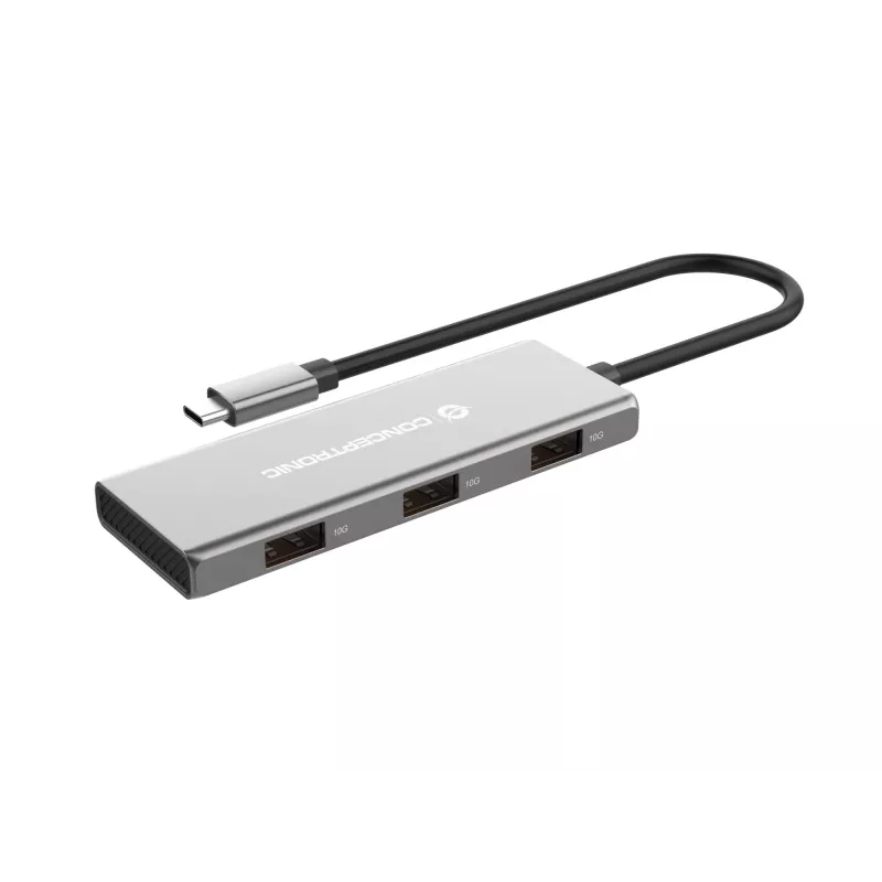 Conceptronic HUBBIES17G USB 3.2 Gen 2 tipo C 7 prievadų USB šakotuvas, pilka spalva