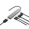 6-in-1 USB 3.2 Gen 1 Dockinė stotelė CONCEPTRONIC DONN33G HDMI, 2×USB-A 5Gbps, 2×USB-C 5Gbps, 100W USB PD, sidabrinė