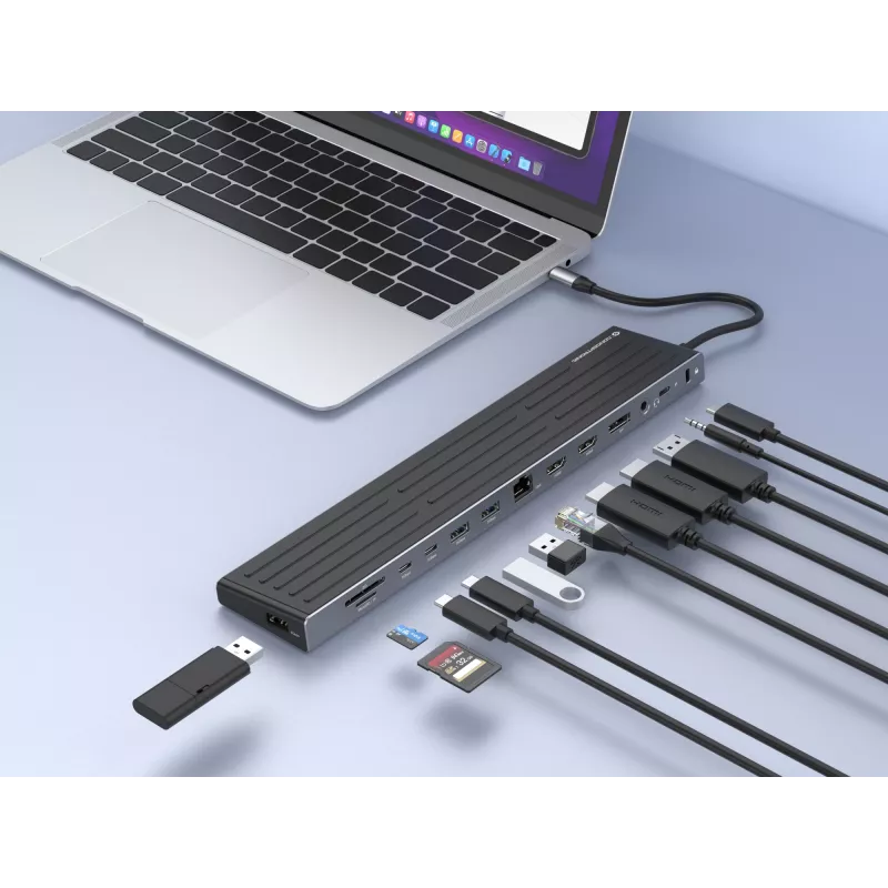 Docking stotelė Conceptronic DONN32B 14-in-1 USB 3.2 Gen 1 HDMI DP