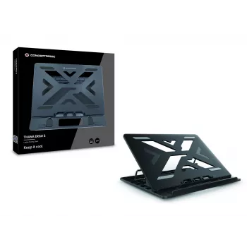Conceptronic ERGO THANA03B Nešiojamojo kompiuterio aušinimo stovas, juodas, 39,6 cm (15,6 colio)