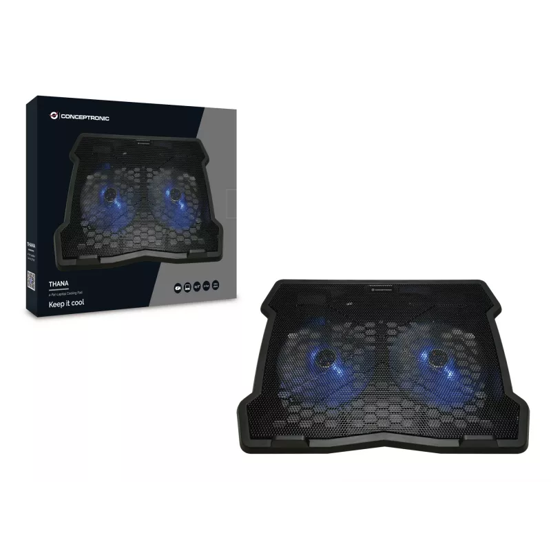 Conceptronic THANA06B aušinimo pagrindas nešiojamam kompiuteriui 39,6 cm (15,6 colio) Juodas
