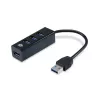 USB šakotuvas Conceptronic HUBBIES 4 prievadų USB 3.0 su USB-C OTG adapteriu