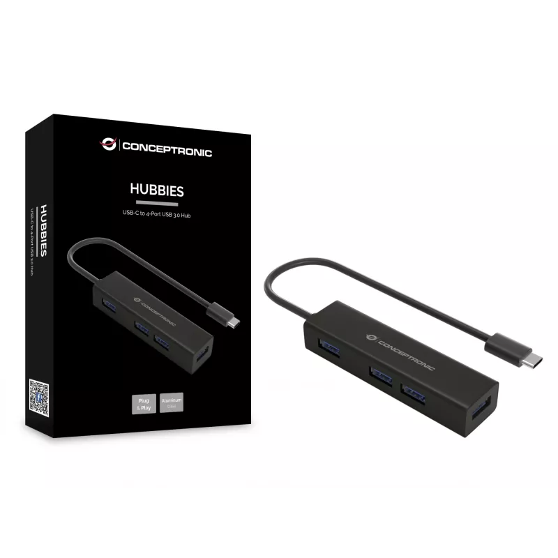 Conceptronic HUBBIES07B USB-C į 4 prievadų USB 3.0 šakotuvas