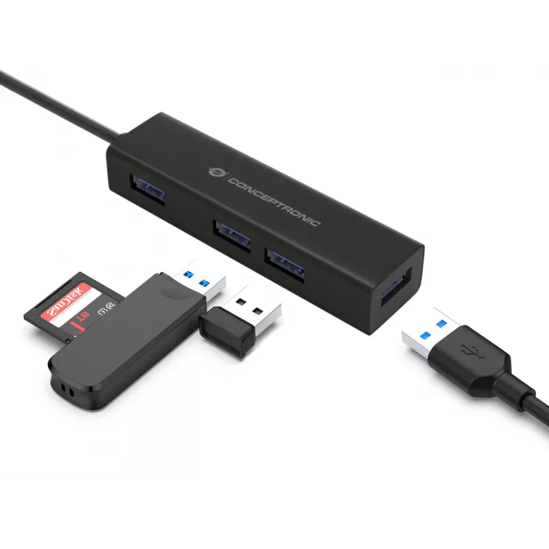 Conceptronic HUBBIES07B USB-C į 4 prievadų USB 3.0 šakotuvas
