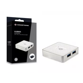 Conceptronic HUBBIES03W USB 3.2 Gen 1 šakotuvas, 4 prievadai, baltas