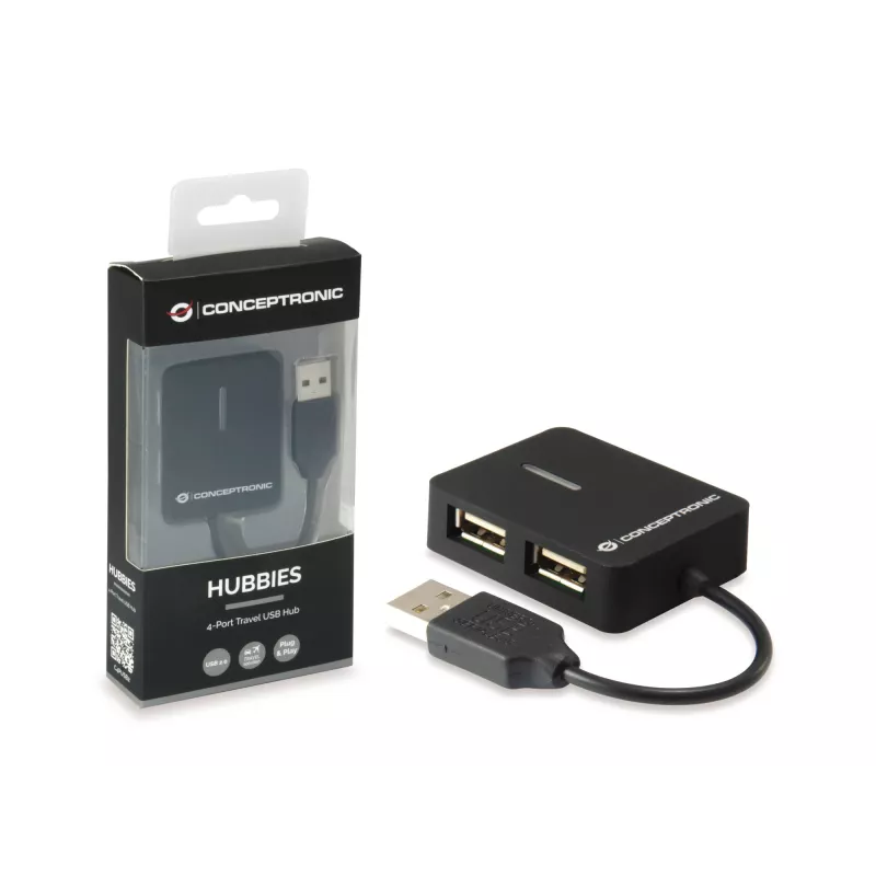 Conceptronic Travel 4 portų USB 2.0 kelioninis šakotuvas