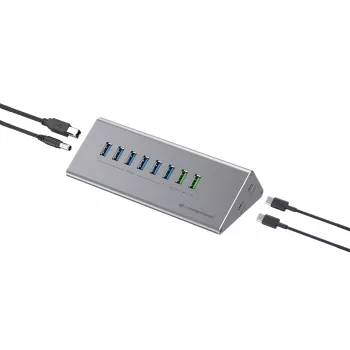 Conceptronic HUBBIES18G 10-in-1 60W USB 3.0 Hub Įkroviklio Derinys, 2-in-1 USB-C USB-A Laidas, USB 3.2 Gen 1