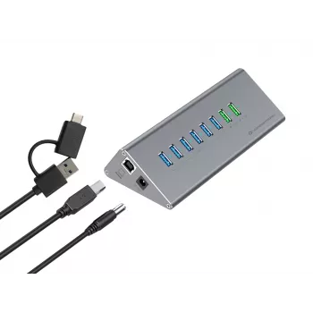 Conceptronic HUBBIES18G 10-in-1 60W USB 3.0 Hub Įkroviklio Derinys, 2-in-1 USB-C USB-A Laidas, USB 3.2 Gen 1