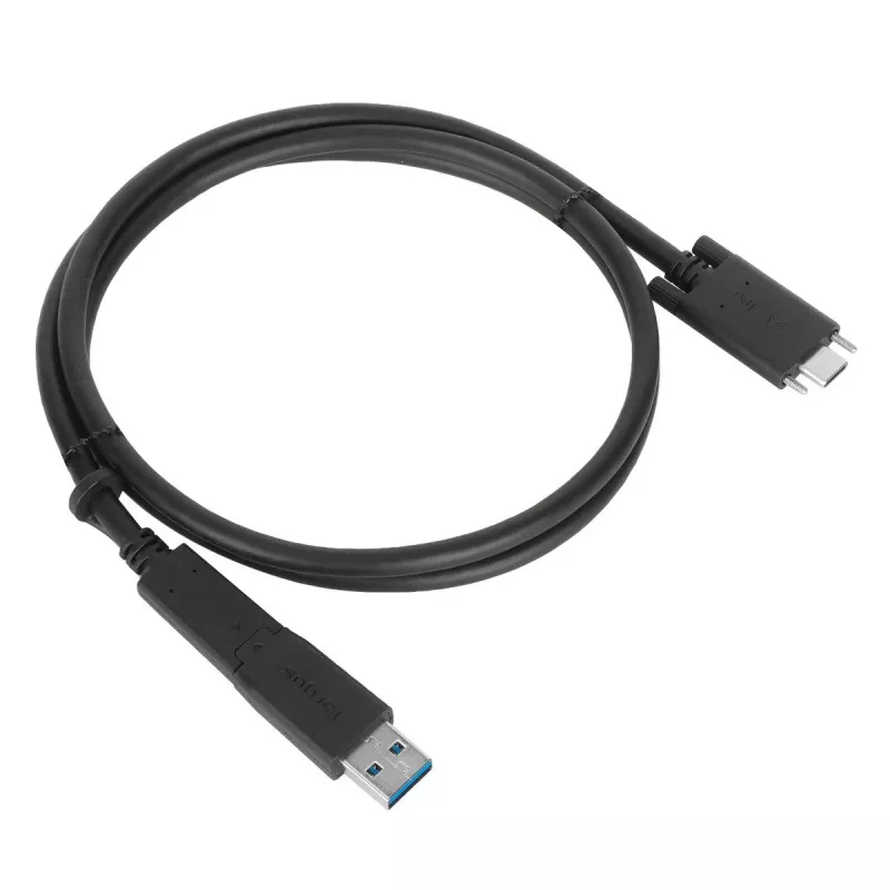 Targus ACC1133GLX USB-C kabelis su varžtiniu fiksavimu ir USB-A adapteriu, 1 m, juodas
