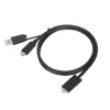 Targus ACC1133GLX USB-C kabelis su varžtiniu fiksavimu ir USB-A adapteriu, 1 m, juodas