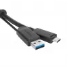 Targus ACC1133GLX USB-C kabelis su varžtiniu fiksavimu ir USB-A adapteriu, 1 m, juodas