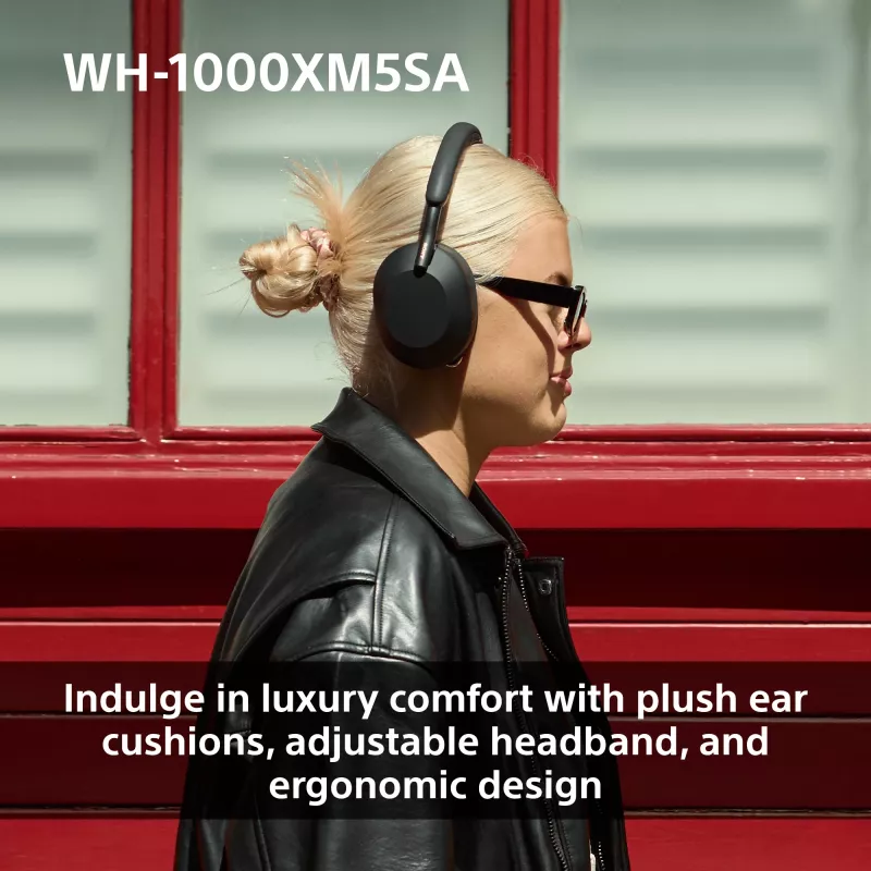 Sony WH-1000XM5SA belaidės ausinės su triukšmo slopinimu, juodos