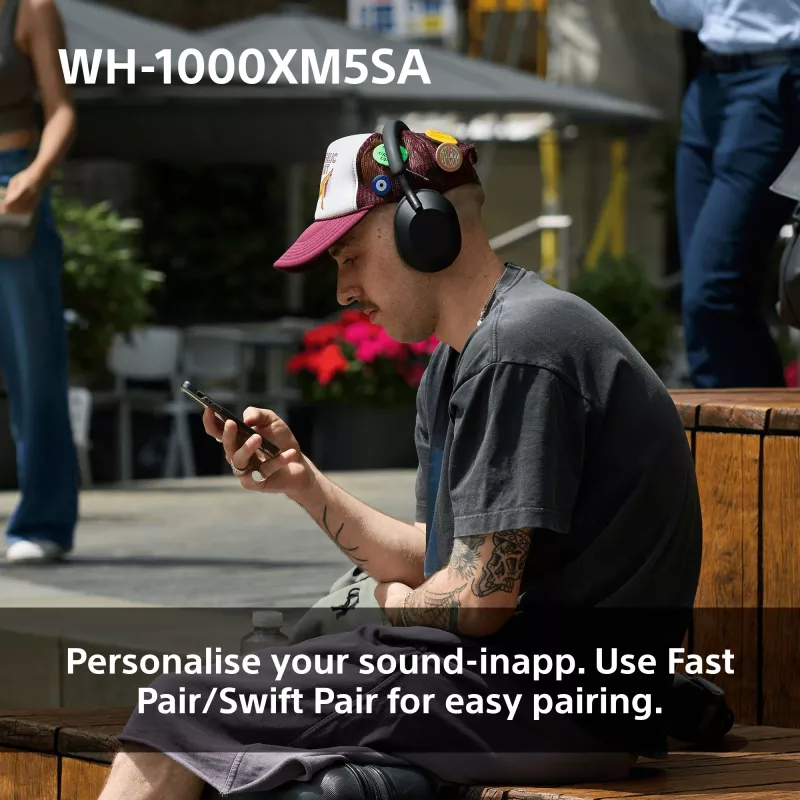 Sony WH-1000XM5SA belaidės ausinės su triukšmo slopinimu, juodos