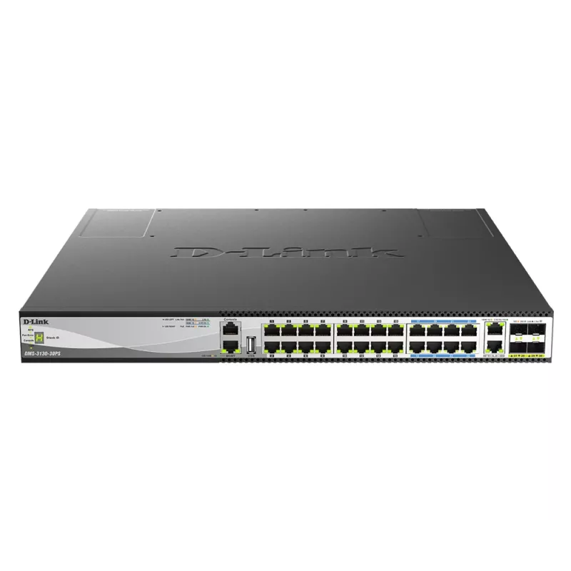 D-Link DMS-3130-30PS valdomas L3 tinklo jungiklis 2.5G Ethernet (100/1000/2500) su PoE 1U juodas